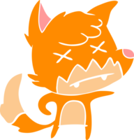 flat color style cartoon dead fox png