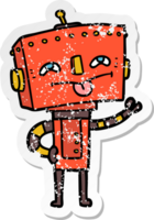 distressed sticker of a cartoon robot png