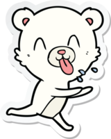 sticker of a rude cartoon polar bear sticking out tongue png