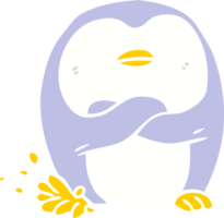 pingouin de dessin animé de style couleur plat tapant du pied png