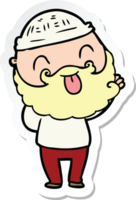 sticker of a man with beard sticking out tongue png