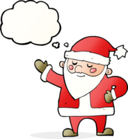 cartoon santa claus with thought bubble png