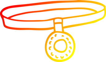 collier de chien de dessin animé de ligne de gradient chaud png