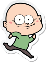 sticker of a cartoon bald man staring png