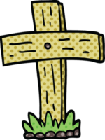 comic book style cartoon graveyard cross png