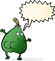 a nice pear cartoon with speech bubble png