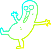 cold gradient line drawing happy cartoon sausage png