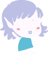 pretty flat color style cartoon elf girl dancing png