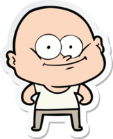 sticker of a cartoon bald man staring png