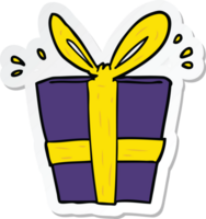sticker of a cartoon wrapped gift png