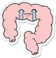 sticker of a cartoon colon png