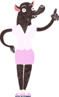 mulher lobisomem de desenho animado com ideia png