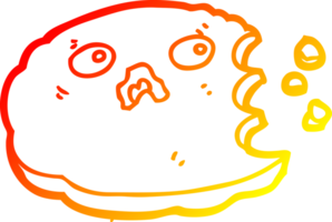 warm gradient line drawing cartoon cookie png