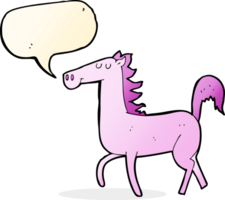 cheval de dessin animé avec bulle de dialogue png