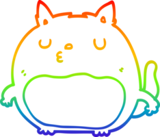 rainbow gradient line drawing cartoon cat png