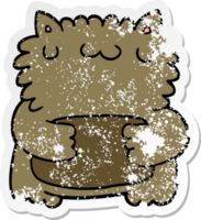 distressed sticker of a cartoon bear png