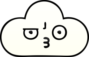 gradient shaded cartoon white cloud png