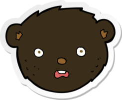 adesivo de um rosto de urso preto de desenho animado png