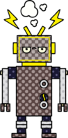 comic book style cartoon malfunctioning robot png