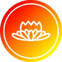 fleur de lotus circulaire dans le spectre de gradient chaud png