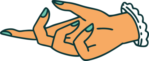 tattoo style icon of a hand png