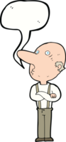 cartoon old man with folded arms with speech bubble png