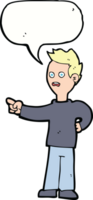 cartoon shocked boy pointing with speech bubble png