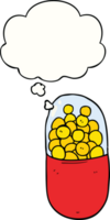 cartoon pill and thought bubble png