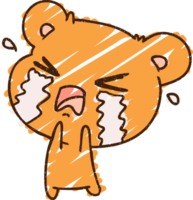 desenho de giz de urso chorando png