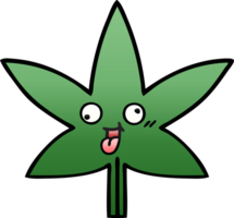 Farbverlauf schattiertes Cartoon-Marihuana-Blatt png