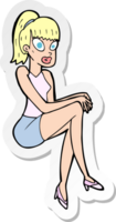 sticker of a cartoon pretty woman png