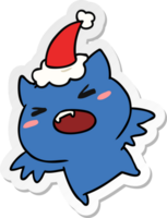 christmas sticker cartoon of kawaii bat png