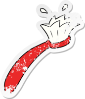 distressed sticker of a cartoon tooth brush png