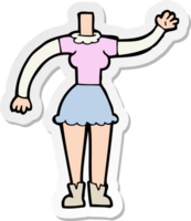 pegatina de un cuerpo femenino de dibujos animados png