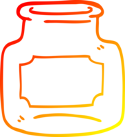 warm gradient line drawing of a cartoon empty jar png