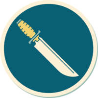 sticker of tattoo in traditional style of a knife png