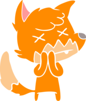 flat color style cartoon dead fox png