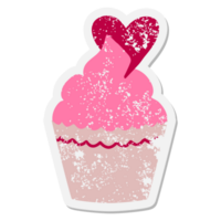 San Valentino tazza torta grunge etichetta png