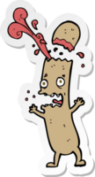 sticker of a cartoon undercooked sausage png