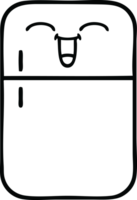 line drawing cartoon of a fridge  zer png