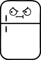 line drawing cartoon of a fridge  zer png