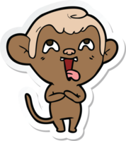 adesivo de um macaco de desenho animado louco png