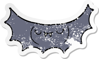 distressed sticker of a cartoon vampire bat png