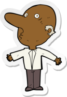sticker of a cartoon confused middle aged man png