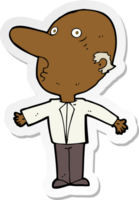 sticker van een cartoon verwarde man van middelbare leeftijd png