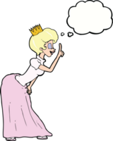 Cartoon-Prinzessin mit Gedankenblase png