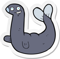 sticker of a cartoon seal png