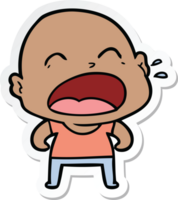 sticker of a cartoon shouting bald man png