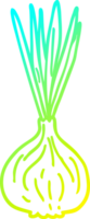 cold gradient line drawing of a cartoon sprouting onion png