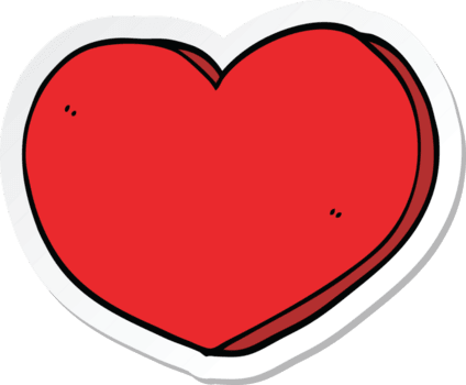 sticker of a cartoon love heart png